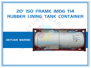 20-футовый контейнер-цистерна с резиновой футеровкой IMDG T14 с рамой ISO