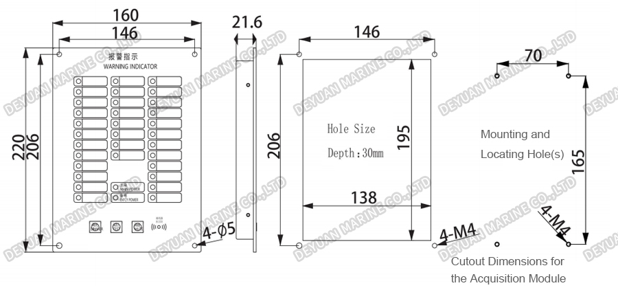 CKD-3-32канальный индикатор предупреждения-DEYUAN MARINE3