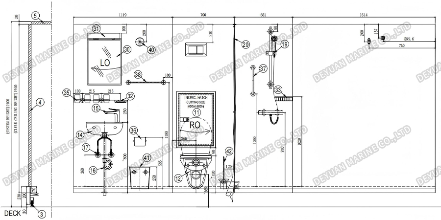 Морской санитарный блок типа T1-DEYUAN MARINE4 
