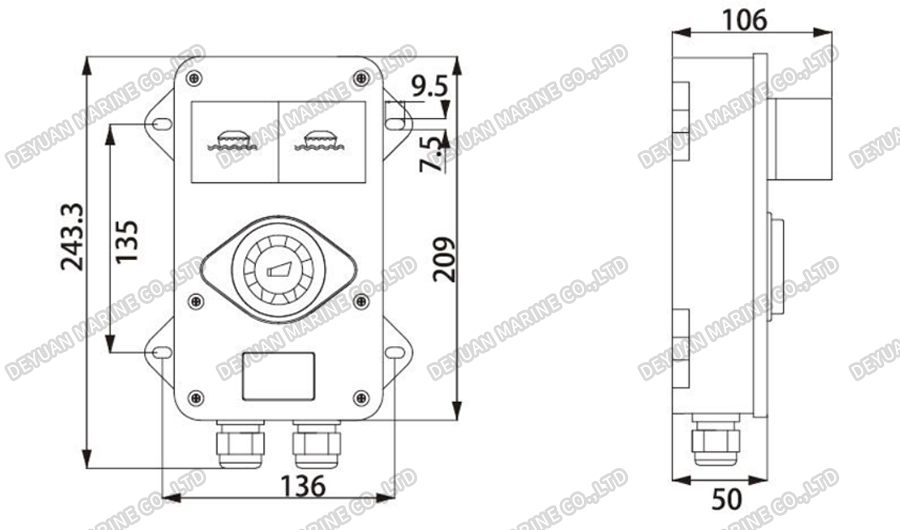YLX120-F,II Общая сигнализация, водонепроницаемый светильник и электронный звонок-DEYUAN MARINE2