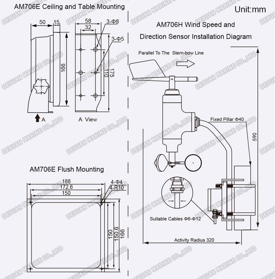 7-дюймовый TFT-анемометр высокого разрешения-DEYUAN MARINE 4