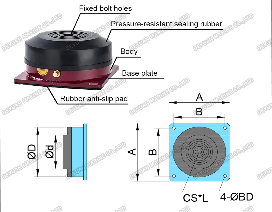 Резиновая пневматическая пружина типа KQJZ-A-DEYUAN MARINE6
