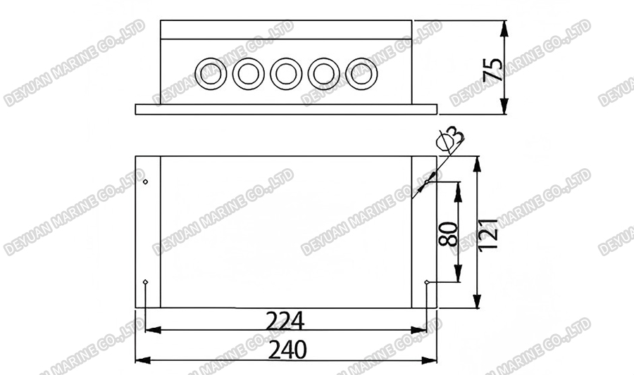Распределительная коробка угла руля направления RA-4-DEYUAN MARINE2