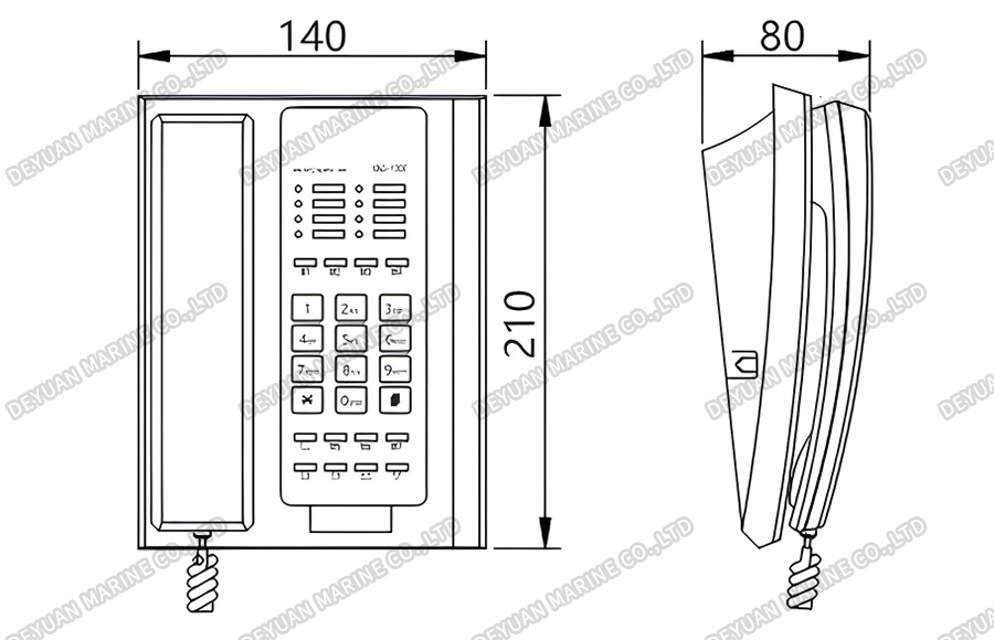HAC-100T Настольный автомобильный телефон-DEYUAN MARINE2.