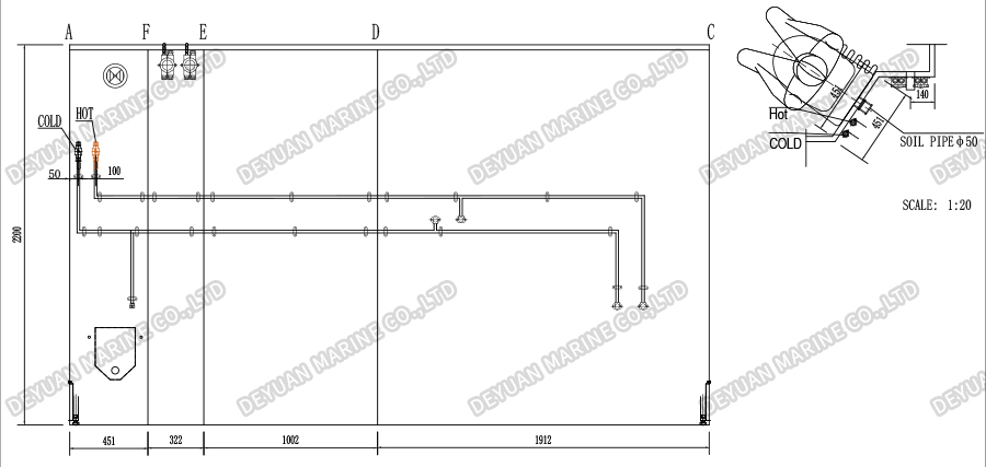 Судовая система влажного блока-DEYUAN MARINE4.