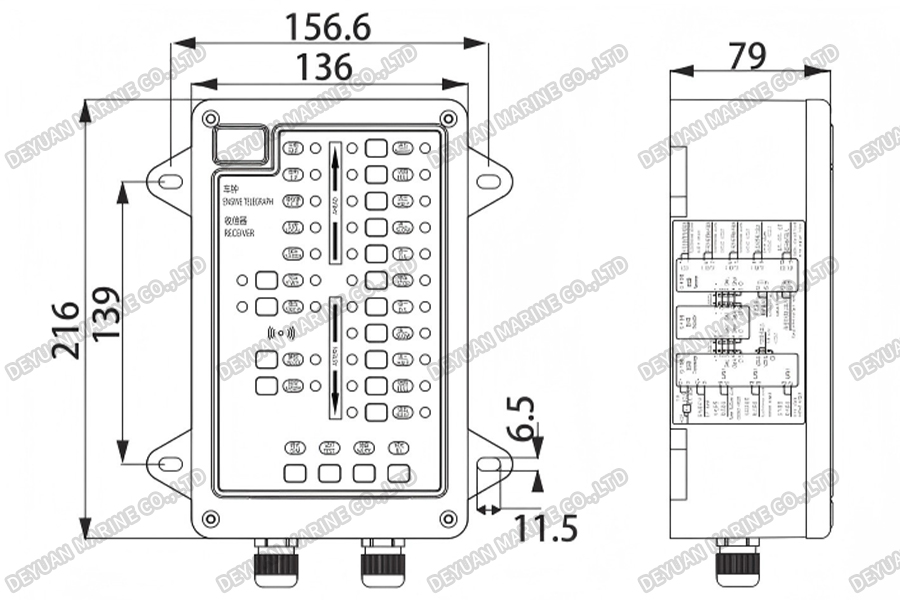 Двигательный телеграфный приемник CL-R,II-DEYUAN MARINE2