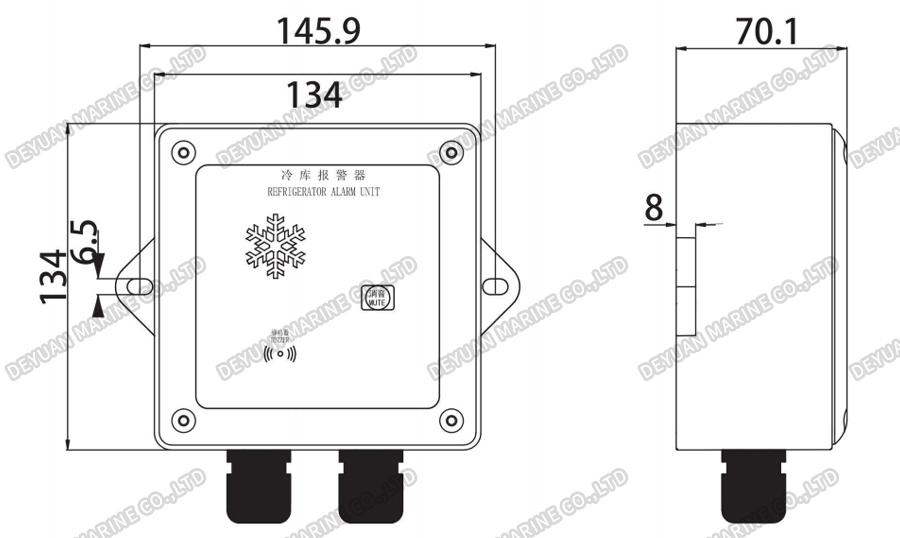 LBJ-2G Настенная сигнализация для холодильника-DEYUAN MARINE2