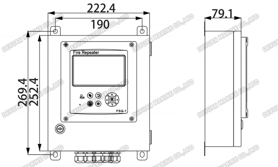FSQ-1 Настенный повторитель пожарной сигнализации-DEYUAN MARINE2