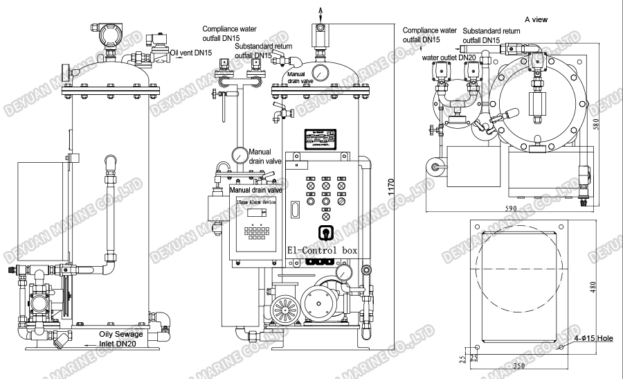 Сепаратор льяльных вод 15 ppm-DEYUAN MARINE1