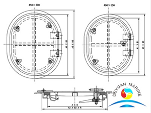 Модель B Водонепроницаемая крышка люка из алюминиевого сплава утопленного типа (без шарнира)