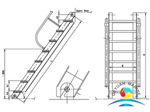 Высококачественная морская стальная наклонная лестница машинного отделения для корабля