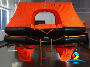 HSR-Y-12 SOLAS одобрил морской надувной спасательный плот с хорошим качеством 