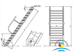 Лестница морского стального машинного отделения наклонная с различным сертификатом класса