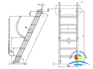 Морская алюминиевая наклонная лестница для лодки с одобрением CCS