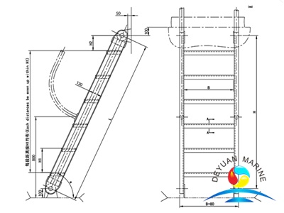 Морская алюминиевая наклонная лестница для лодки с одобрением CCS