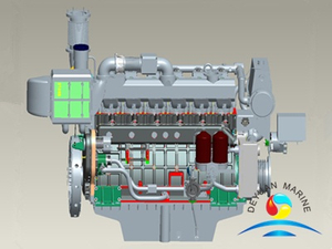 Морской двухтопливный дизельный двигатель Weichai серии 6170 мощностью 410 кВт