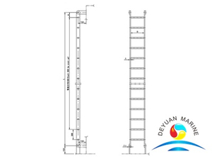 Стандартная морская сталь ISO и алюминиевая вертикальная лестница для шлюпки