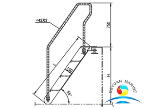 Морская стальная и алюминиевая лестница фальшборта с поручнем для лодки