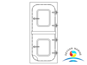 Полуводонепроницаемая дверь из морской стали с двумя полустворками типа BC 